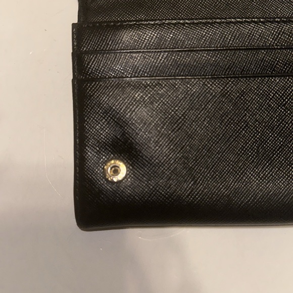 Prada Saffiano Leather Black Double Snap Wallet AS IS - Picture 7 of 9